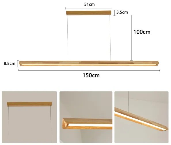 Brilagi - LED luster na lanku UMEA WOOD LED/40W/230V 150 cm drevo