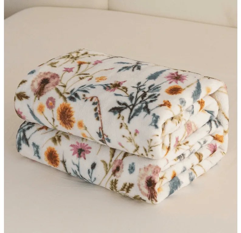 Mikroplyšová baránková deka HERBALIS, krémová Rozmer: 150 x 200 cm