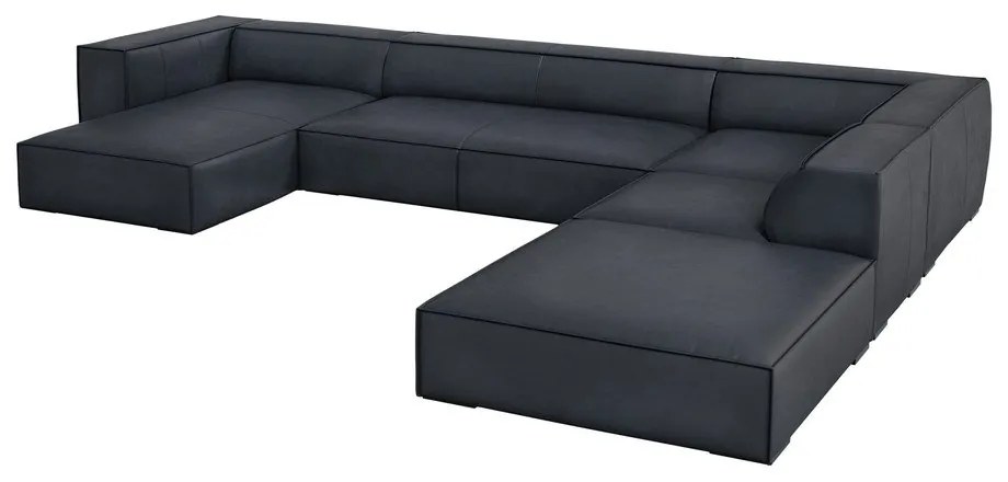 Tmavomodrá kožená rohová pohovka (pravý roh) Madame – Windsor &amp; Co Sofas