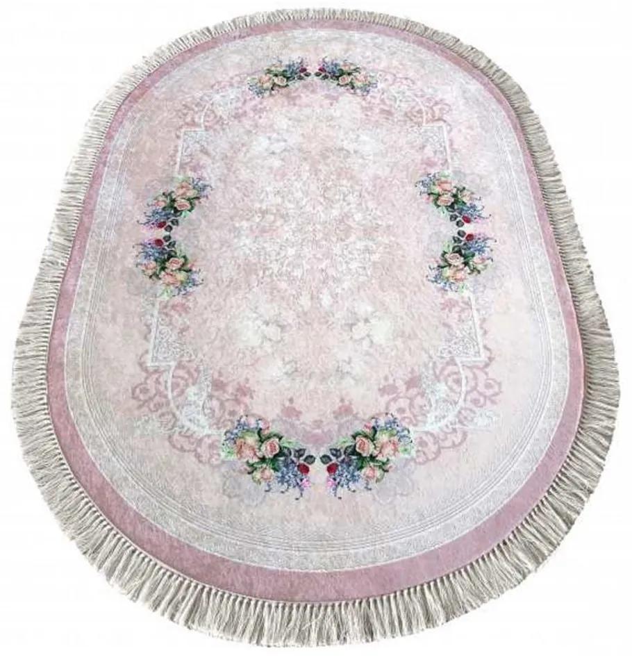 Kusový koberec Bella ružový ovál, Velikosti 160x220cm