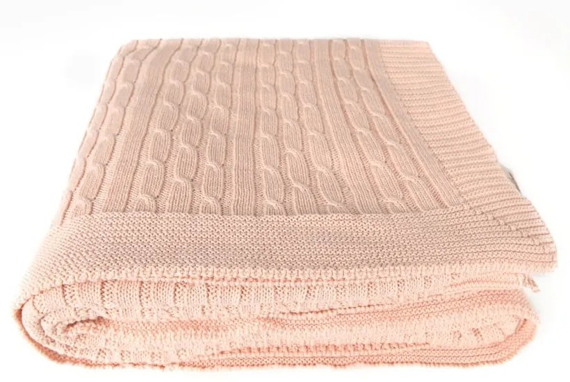 Ružová bavlnená deka Colma, 130 × 170 cm