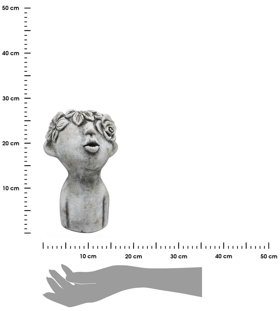BETÓNOVÝ KVETINÁČ LEON 16,5X24,5 CM SIVÁ