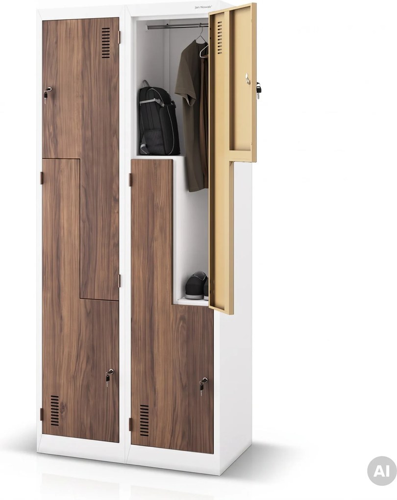 Šatníková skriňa typu L biela, orech, 800x1850x450 mm: JULIA Eco Design