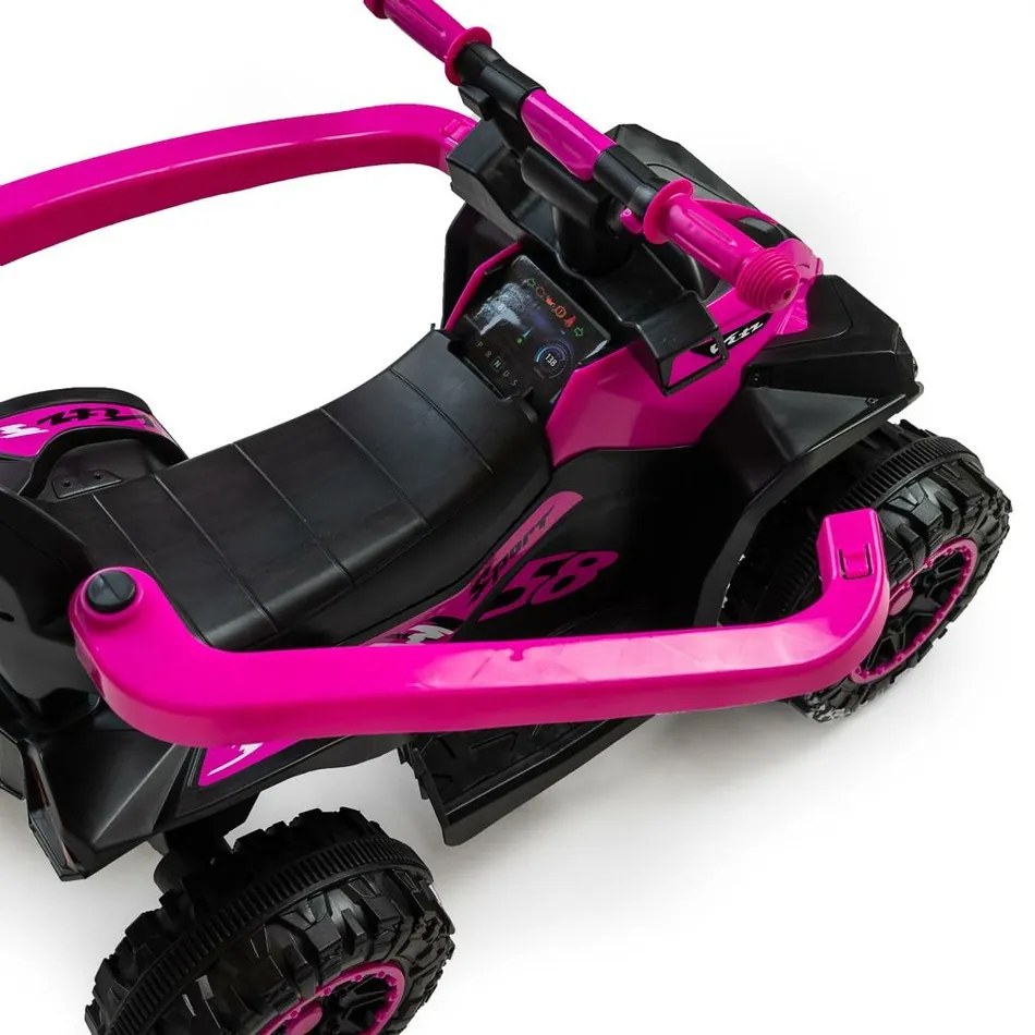Baby Mix Detské odrážadlo Mega s vodiacou tyčou, ružová