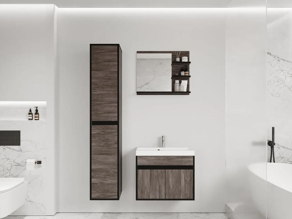 Kúpelňový nábytok Garmuzo, Farby: matera / matera + breslau gaštanov, Sifón: so sifónom, Umývadlová batéria: nie