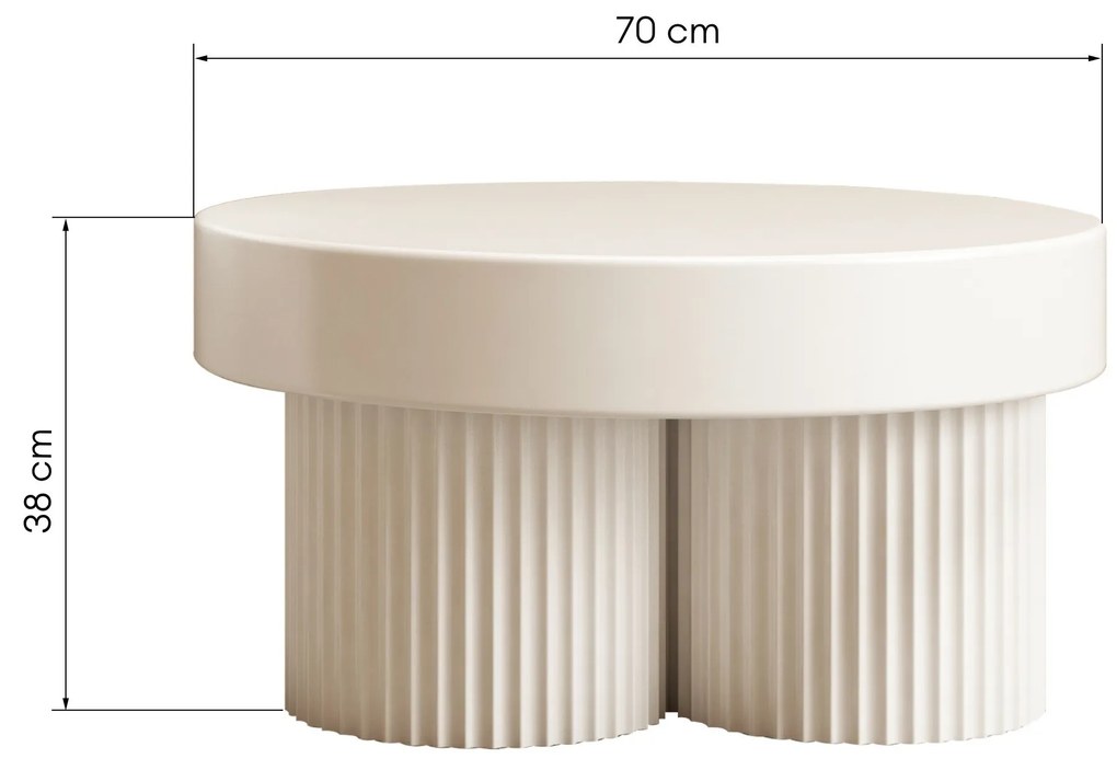 Konferenční stolek Salerno 70 cm bílý