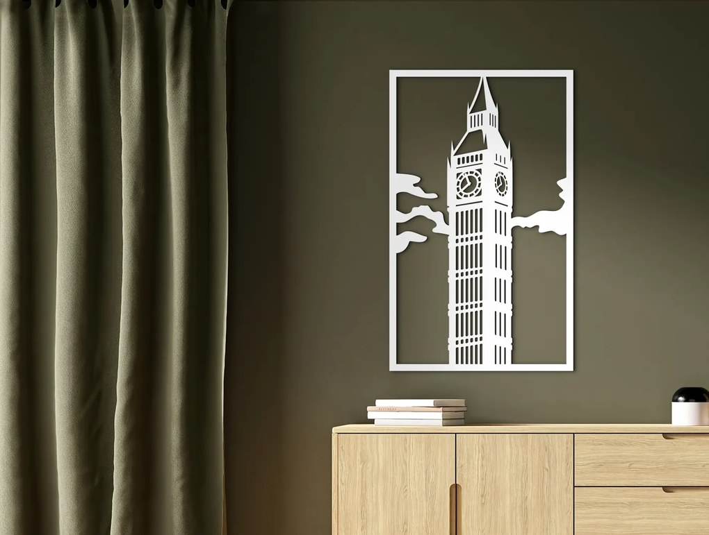 drevko Obraz Big Ben Rozmer obrazu: 65 x 39,5 cm, Farba dekorácie: Čierna
