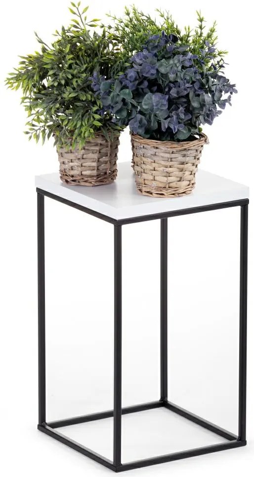 STOJAN NA KVETINÁČ BASICLOFT 40X24X24 CM ČIERNA/BIELA