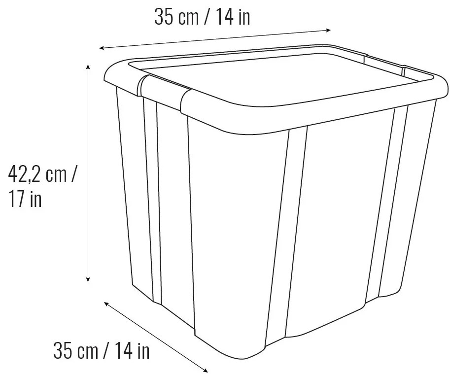 2x plastové úložné boxy s vekom EKO 35L