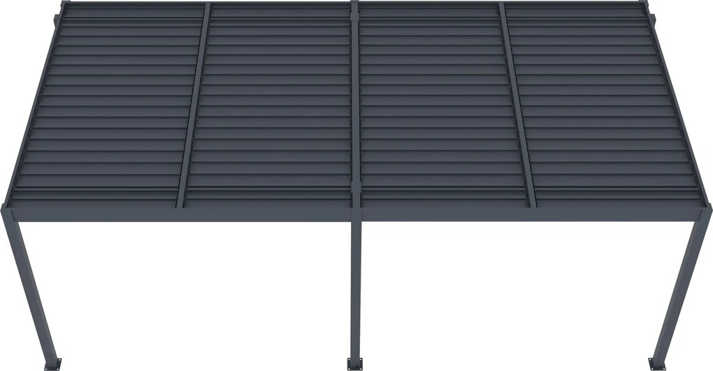 Hliníková bioklimatická pergola s lamelami BestBerg BBP-18G / 600 × 304 × 218 cm / sivá