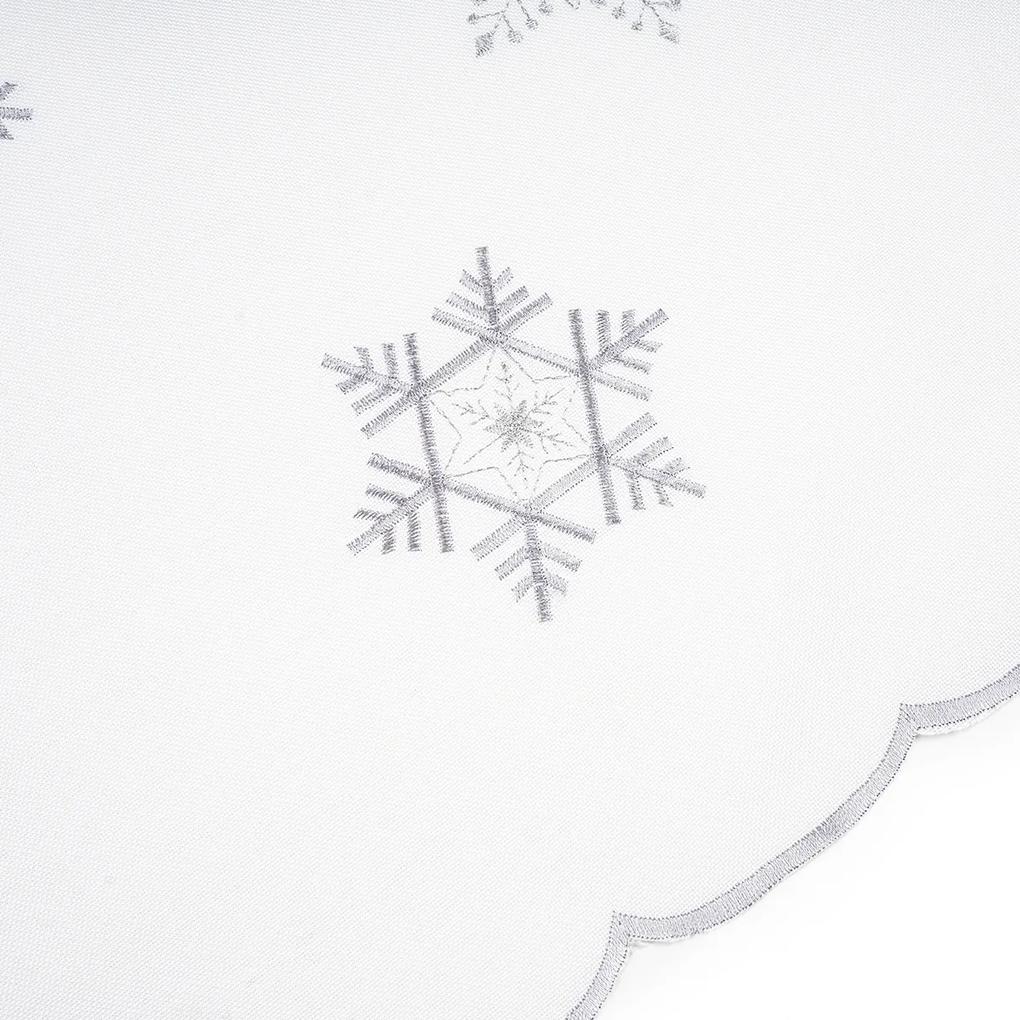Forbyt Vianočný obrus Vločky biela, 120 x 140 cm