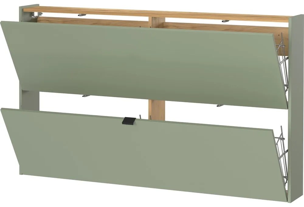 Zeleno-sivá výklopná skrinka na topánky Ameca – Germania