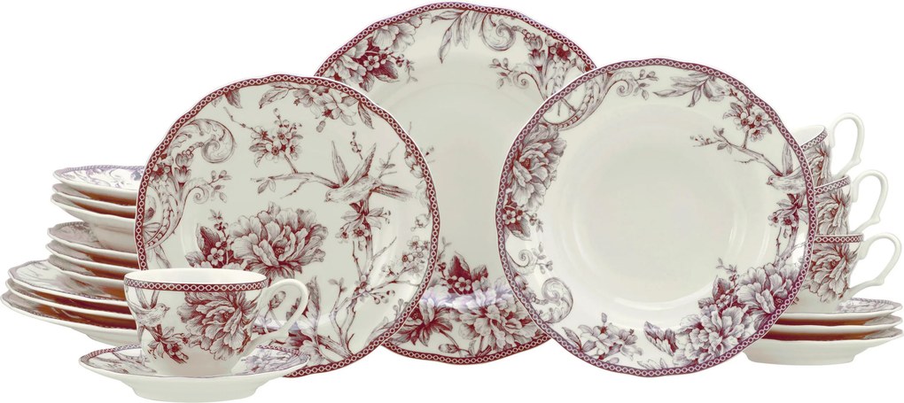 XXXLutz KOMBINOVANÝ SERVIS Adelaide Rot 20-dielne Creatable - Online Only bytové doplnky - 007768073603