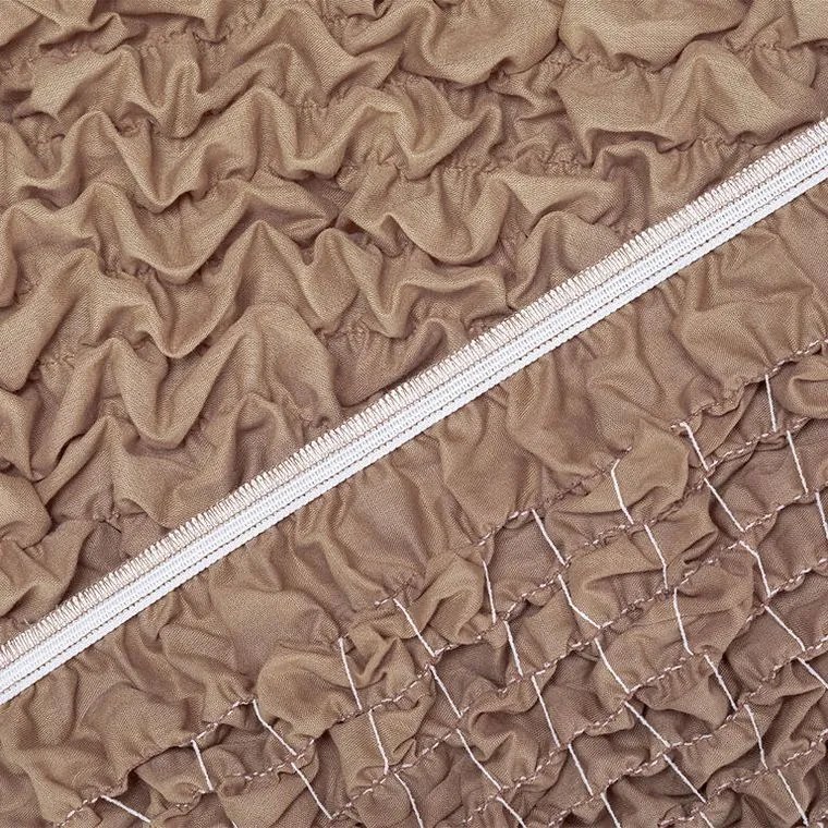Bielastické poťahy FUCO biobavlna orieškové trojkreslo (š. 170 - 220 cm)