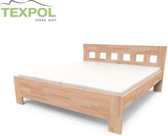 TEXPOL Kvalitná masívna posteľ JANA SENIOR Veľkosť: 200 x 200 cm, Materiál: BUK morenie tabak
