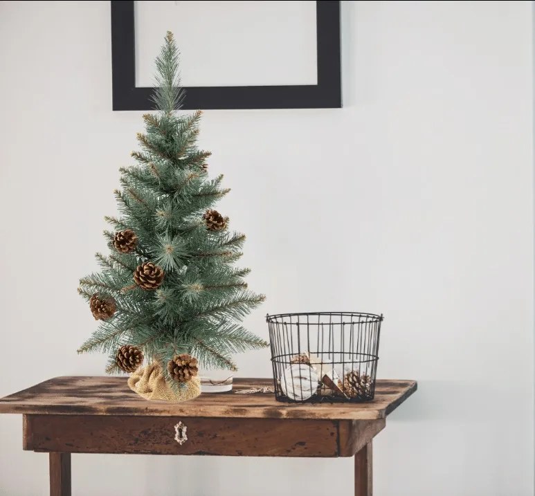 Vianočný stromček Smrek strieborný so šiškou 55 cm