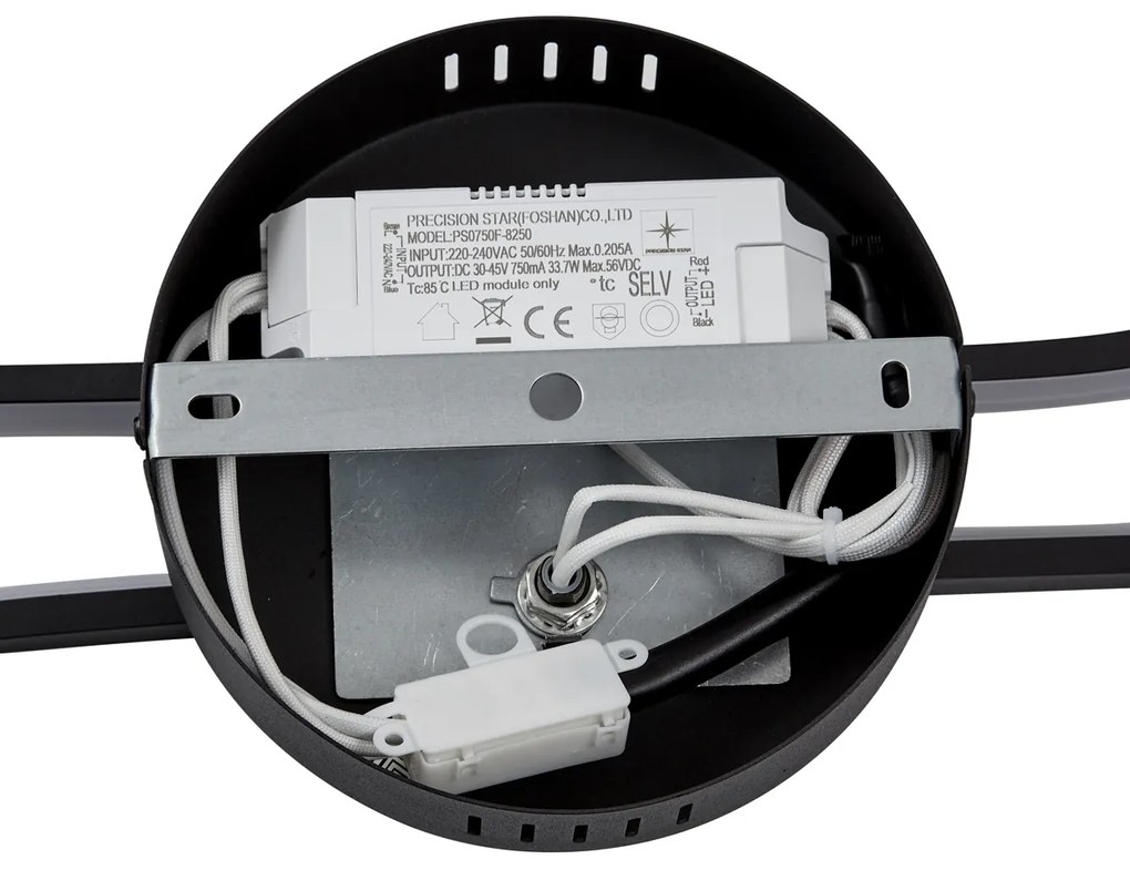 Dizajnové stropné svietidlo matná čierna 65 cm 3-krokové stmievateľné 2-svetelné - Pepe