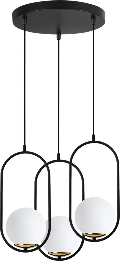 Závesné svietidlo Florence, 3x biele sklenené tienidlo, b/g, o, U