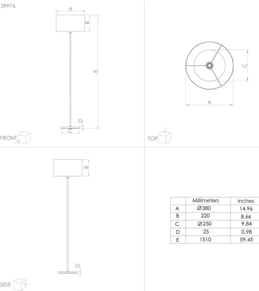 Eglo 39976 - Stojacia lampa CASUARITA 1xE27/40W/230V modrá/zlatá