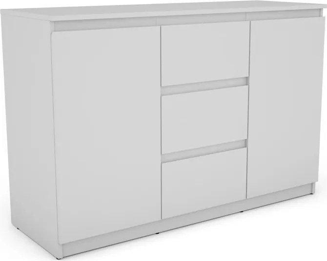 Komoda so 3 zásuvkami Carlos, biela, 120 cm