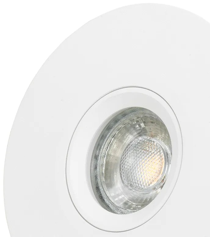Sada 6 moderných bielych vstavaných bodových svietidiel 12 cm - Buco