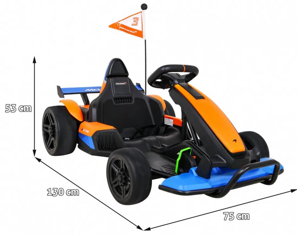 RAMIZ ELEKTRICKÉ AUTÍČKO - Go-kart McLaren Drift - oranžové - 2x150W MOTOR - 24V10Ah BATÉRIA  - 2023