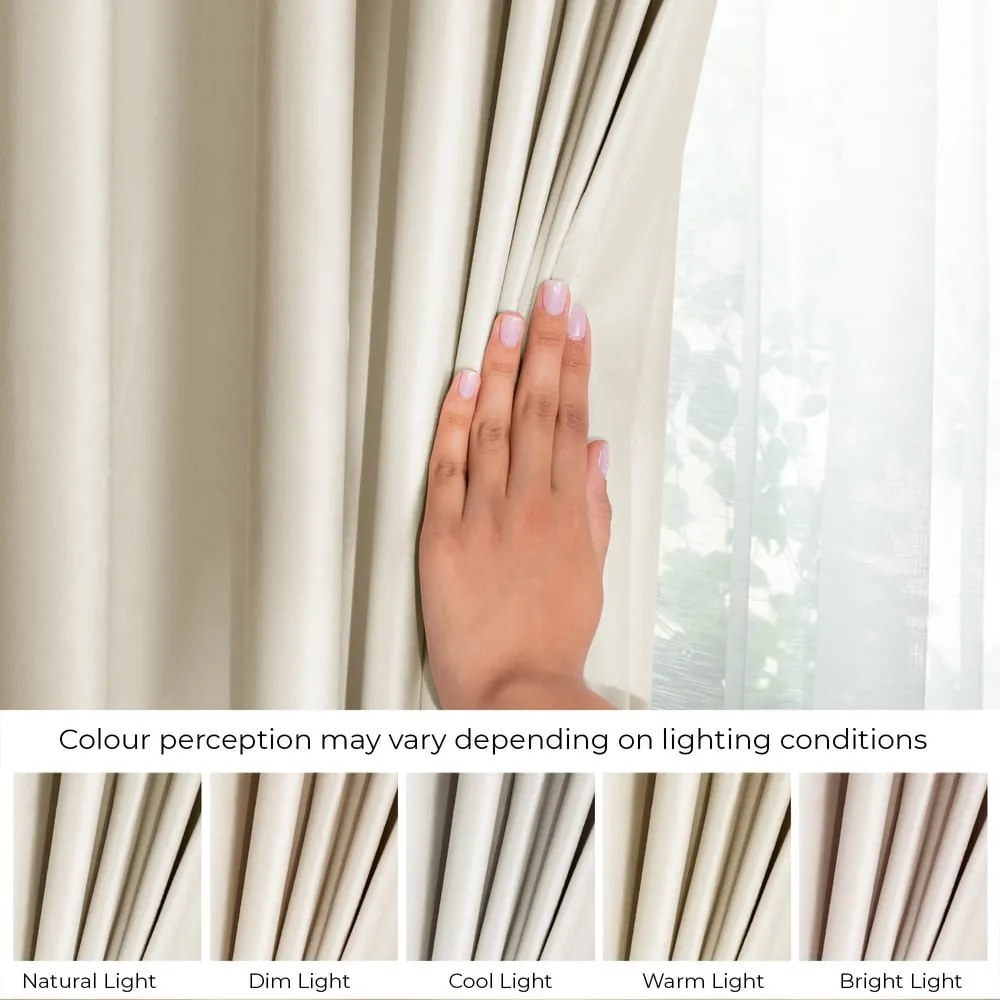 Béžový zamatový dimout záves 140x270 cm Pleat – Restilo