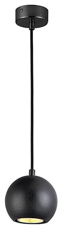 Závesný luster na lanku 1xGU10/10W/230V, priemer 11 cm, masív (jaseň)