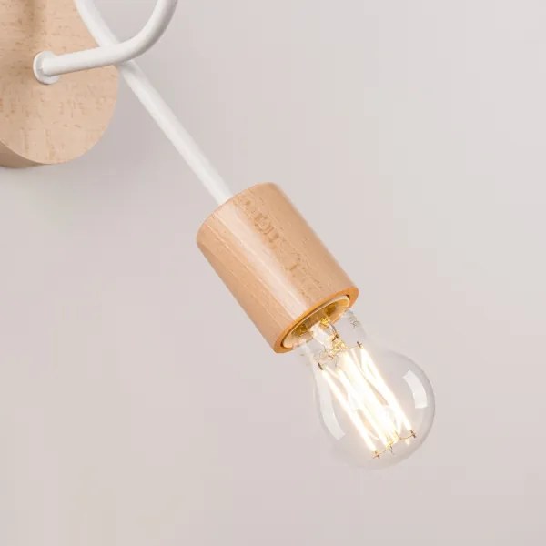 Sollux SL.1473 - Nástenná lampa EMBER 1xE27/15W/230V biela/béžová/buk