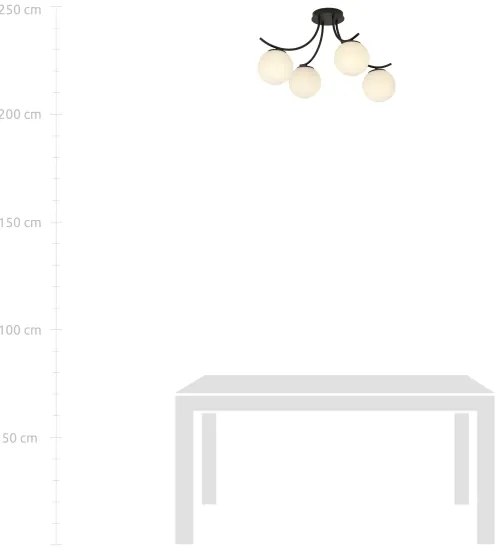 Prisadený luster BOSTON 4xE14/10W/230V čierna