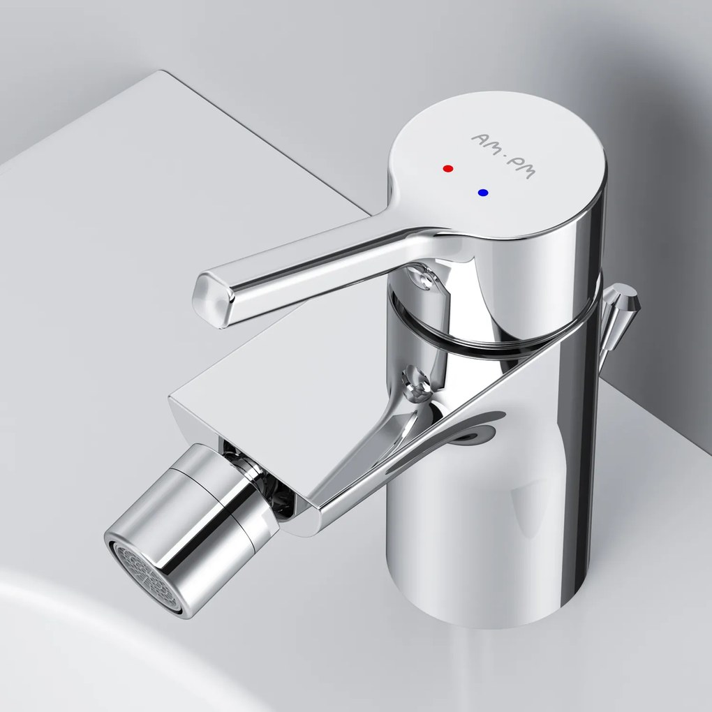 Bidetová batéria AM.PM X-Joy S FXB83100 jednopáková s odtokovým ventilom, chróm