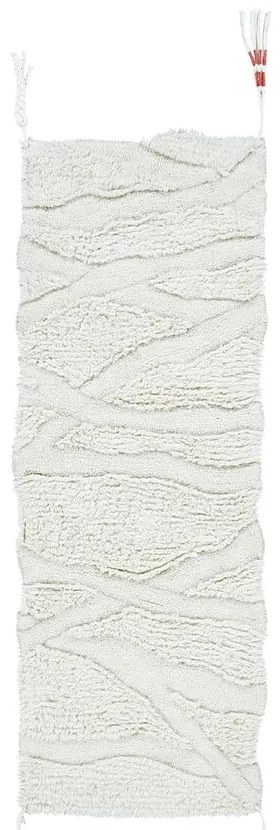 Biely prateľný ručne tkaný vlnený behúň 70x200 cm Enkang Ivory – Lorena Canals