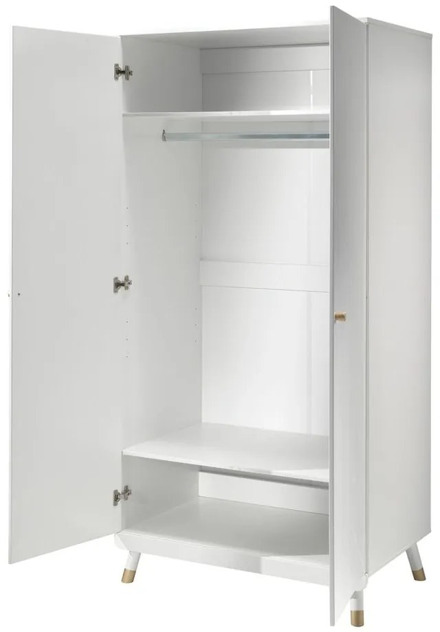 Biela detská šatníková skriňa z borovicového dreva Vipack Billy