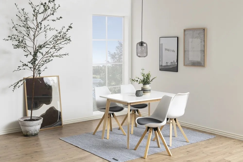 Jedálenský stôl Niecy 120 cm biely lakovaný