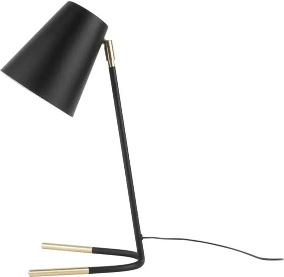 Čierna stolová lampa s detailmi v zlatej farbe Leitmotiv Noble