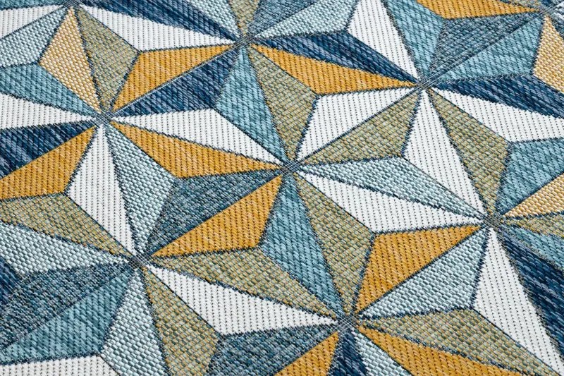 Dywany Łuszczów Kusový koberec Cooper Sisal Mosaic 22222 ecru/navy – na von aj na doma - 140x190 cm