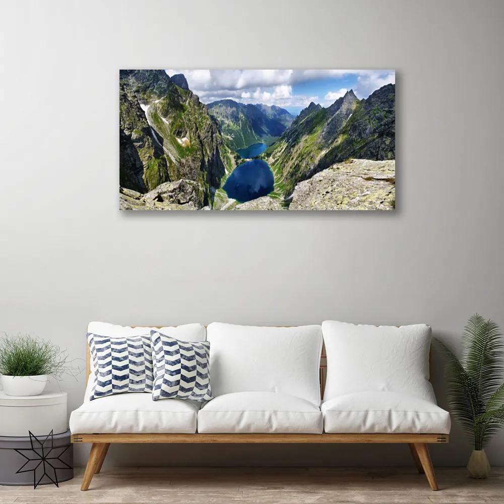 Obraz Canvas Hory údolie jazerá vrcholy 120x60 cm