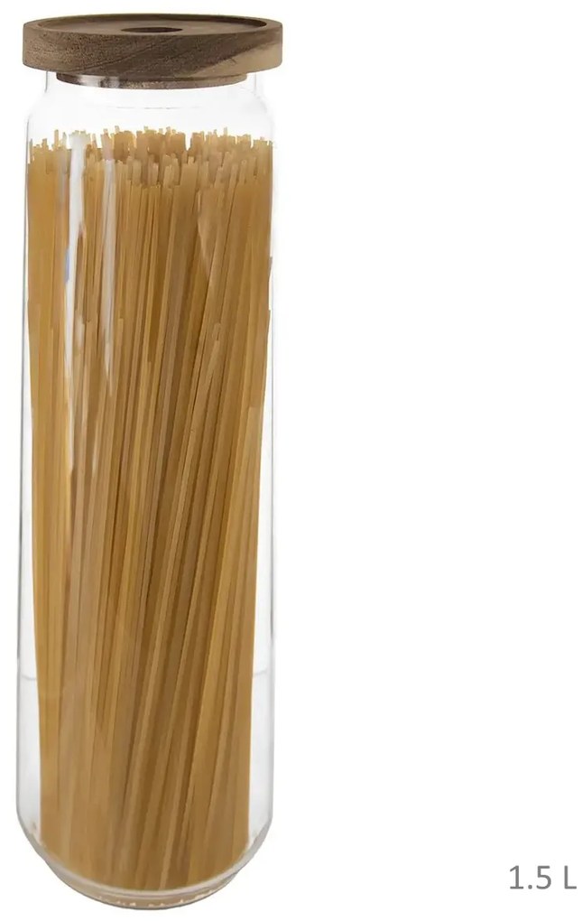 Orion Dóza na potraviny, sklenená, s akáciovým vekom BOROSIL, 1,5 l