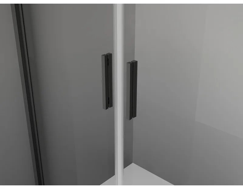 Mexen Exo, sprchovací kút s krídlovými dverami 70 x 100 cm, 6mm číre sklo, čierny profil, 8182-070-100-70-00