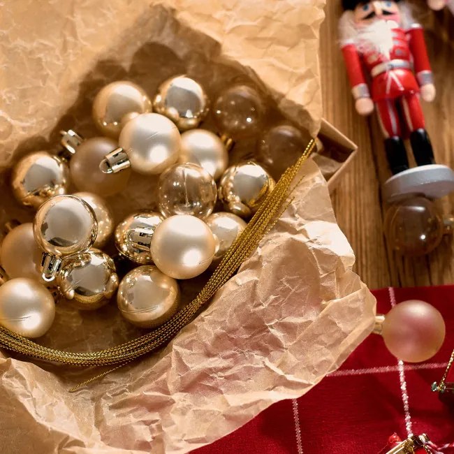 Vianočné guľky GERONI zlaté 714658 (24ks)