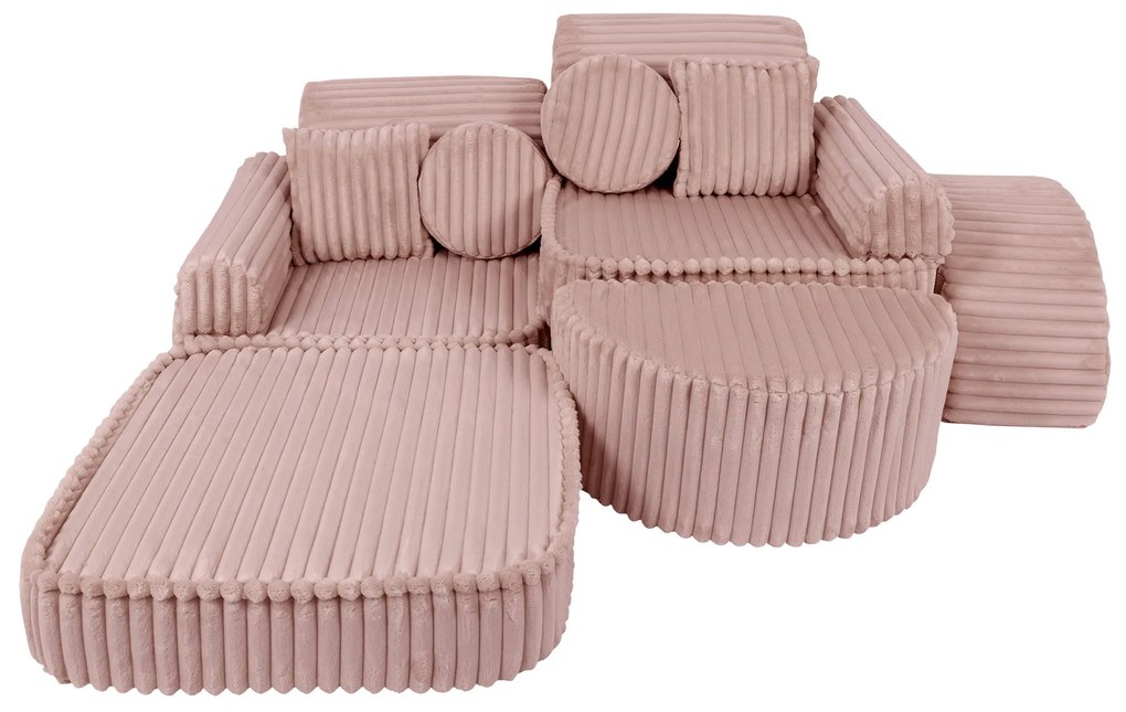 MeowBaby® Churros detská pohovka Max, Ruby Chocolate Pink