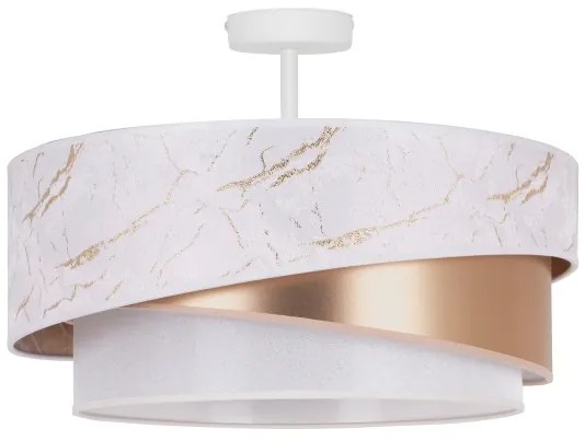 Duolla - Prisadený luster KOBO 1xE27/15W/230V pr. 45 cm biela/zlatá