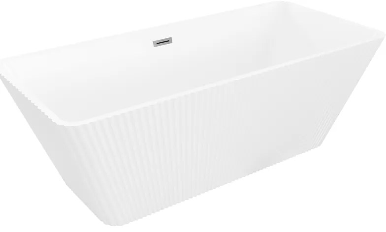 Mexen Tava, voľne stojaca ryhovaná vaňa 170 x 75 cm, biela lesklá, grafitový prepad, 52851707500-95