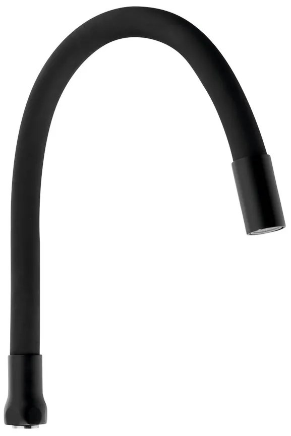 Aqualine Aqualine, Flexibilné výtokové ramienko k batérii, 470mm, 3/4", čierna mat, 43983