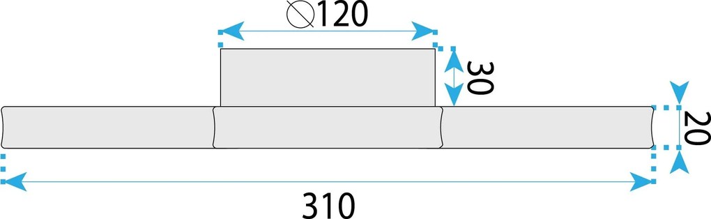 Toolight Toolight, stropné svietidlo 33W, 3000K, LHJ075-C, čierna-biela, OSW-50055