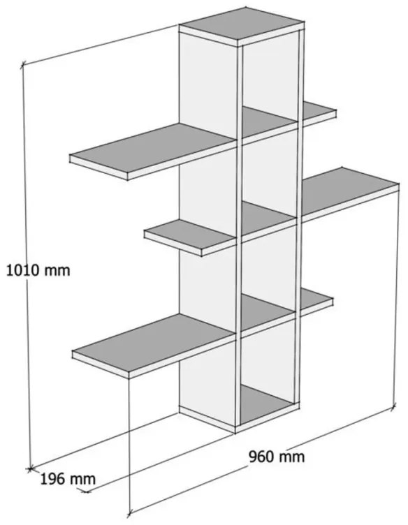 Nástenná polica ARDO 96 cm orech/biela