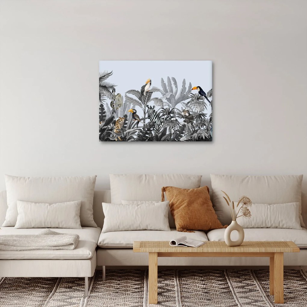 Obraz - Ilustrovaná džungľa (70x50 cm)
