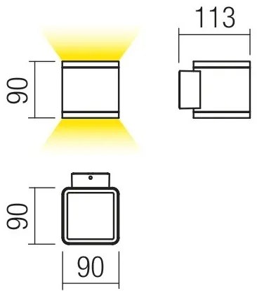 Redo 9065 - LED Vonkajšie nástenné svietidlo BETA 2xLED/6W/230V IP54