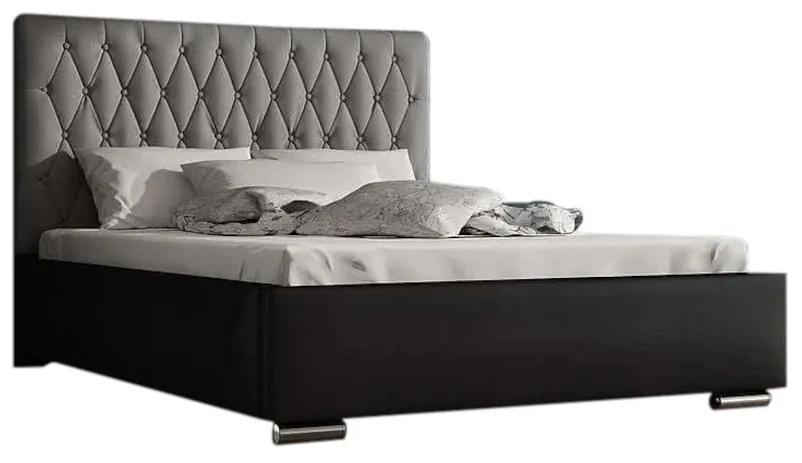 Čalúnená posteľ REBECA + rošt + matrace, siena 04 s gombíkom/dolaro 08, 140x200 cm