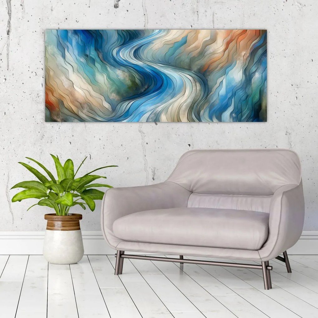 Obraz - Abstraktný prúd (120x50 cm)